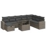 Set de sofás de jardín con cojines 9 pzas ratán sintético gris de , Conjuntos de jardín - Ref: Foro24-3327840, Precio: 667,21...