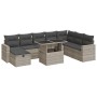 Set muebles jardín 9 pzas y cojines ratán sintético gris claro de , Conjuntos de jardín - Ref: Foro24-3327842, Precio: 698,76...