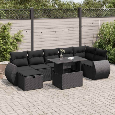 Set de sofás de jardín y cojines 8 piezas ratán sintético negro von , Gartensets - Ref: Foro24-3327905, Preis: 589,38 €, Raba...