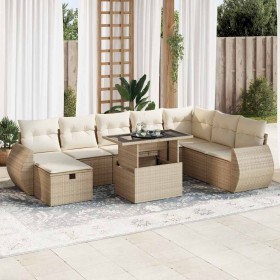 Set de sofás de jardín con cojines 9 pzas ratán sintético beige de , Conjuntos de jardín - Ref: Foro24-3327918, Precio: 803,5...