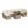 Set de sofás de jardín y cojines 8 piezas ratán sintético beige de , Conjuntos de jardín - Ref: Foro24-3327868, Precio: 701,7...