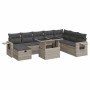 Set muebles jardín 9 pzas y cojines ratán sintético gris claro by , Garden sets - Ref: Foro24-3327882, Price: 704,37 €, Disco...