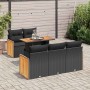 Set sofás jardín y cojines 6 pzas ratán sintético acacia negro | Foro24|Onlineshop| Casa, Jardín y Más Foro24.es