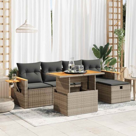 Set de muebles de jardín 6 pzas y cojines ratán sintético gris von , Gartensets - Ref: Foro24-3328131, Preis: 448,10 €, Rabat...