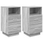 Mesillas de noche 2 uds con 2 cajones gris sonoma 36x36x68 cm de , Mesitas de noche - Ref: Foro24-858589, Precio: 116,24 €, D...