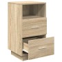 Mesilla de noche con 2 cajones roble sonoma 36x36x68 cm by , Nightstands - Ref: Foro24-858582, Price: 64,83 €, Discount: %