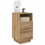 Mesilla de noche con 2 cajones roble artesano 36x36x68 cm by , Nightstands - Ref: Foro24-858594, Price: 64,83 €, Discount: %