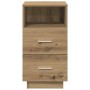 Mesilla de noche con 2 cajones roble artesano 36x36x68 cm by , Nightstands - Ref: Foro24-858594, Price: 64,83 €, Discount: %