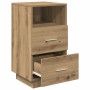 Mesilla de noche con 2 cajones roble artesano 36x36x68 cm by , Nightstands - Ref: Foro24-858594, Price: 64,83 €, Discount: %