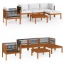 Garden furniture set, 6 pieces, cream cushions, solid acacia wood. by vidaXL, Garden sets - Ref: Foro24-3057880, Price: 637,9...