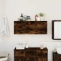 Mueble pared baño madera ingeniería roble ahumado 100x25x40 cm de , Tocadores de baño - Ref: Foro24-860107, Precio: 69,66 €, ...