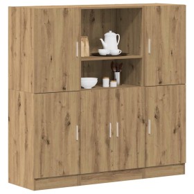 Set de muebles cocina 3 pzas madera ingeniería roble artesanal by , Shelves and shelves - Ref: Foro24-3324159, Price: 276,34 ...