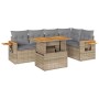 Set sofás jardín y cojines 5 pzas ratán sintético acacia beige by , Garden sets - Ref: Foro24-3327601, Price: 485,14 €, Disco...