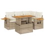 Set sofás jardín y cojines 4 pzas ratán sintético acacia beige de , Conjuntos de jardín - Ref: Foro24-3327593, Precio: 470,46...