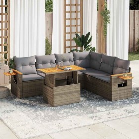 Set sofás jardín y cojines 6 pzas ratán sintético acacia beige de , Conjuntos de jardín - Ref: Foro24-3327608, Precio: 561,34...