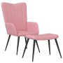 Sillón de relax con taburete terciopelo rosa de , Sillones - Ref: Foro24-327692, Precio: 116,21 €, Descuento: %