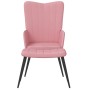 Sillón de relax con taburete terciopelo rosa de , Sillones - Ref: Foro24-327692, Precio: 116,21 €, Descuento: %