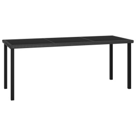 Mesa de comedor para jardín ratán sintético negro 180x70x73 cm de vidaXL, Mesas de jardín - Ref: Foro24-315116, Precio: 148,8...