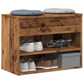 Banco zapatero madera ingeniería madera envejecida 60x30x45 cm by , Shoe racks and shoe organizers - Ref: Foro24-856754, Pric...