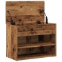 Banco zapatero madera ingeniería madera envejecida 60x30x45 cm de , Zapateros y organizadores de calzado - Ref: Foro24-856754...