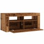 Mueble TV luces LED madera ingeniería envejecida 90x35x40 cm by , TV Furniture - Ref: Foro24-856321, Price: 75,44 €, Discount: %