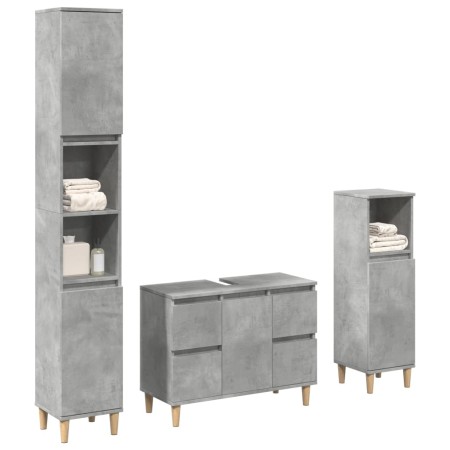 Set muebles de baño 2 piezas madera contrachapada gris hormigón von , Badezimmermöbel - Ref: Foro24-3324949, Preis: 233,55 €,...