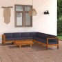 Gartenmöbel 8-teilig mit dunkelgrauen Akazienholzkissen von vidaXL, Gartensets - Ref: Foro24-3057959, Preis: 1,00 €, Rabatt: %