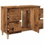 Mueble de lavabo madera ingeniería envejecida 80x33x60 cm de , Tocadores de baño - Ref: Foro24-857126, Precio: 100,19 €, Desc...