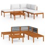 Garden furniture 6 pcs cream cushions solid acacia wood by vidaXL, Garden sets - Ref: Foro24-3057876, Price: 576,57 €, Discou...