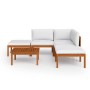 Garden furniture 6 pcs cream cushions solid acacia wood by vidaXL, Garden sets - Ref: Foro24-3057876, Price: 576,57 €, Discou...