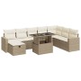 Set de sofás de jardín con cojines 9 pzas ratán sintético beige von , Gartensets - Ref: Foro24-3327838, Preis: 793,42 €, Raba...