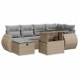 Set sofás de jardín 7 piezas y cojines ratán sintético beige by , Garden sets - Ref: Foro24-3327899, Price: 548,23 €, Discoun...