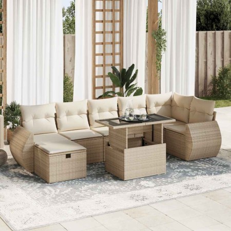 Set de sofás de jardín y cojines 8 piezas ratán sintético beige von , Gartensets - Ref: Foro24-3327908, Preis: 704,96 €, Raba...