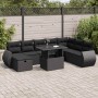 Set de sofás de jardín con cojines 9 pzas ratán sintético negro von , Gartensets - Ref: Foro24-3327915, Preis: 665,08 €, Raba...