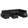 Set de sofás de jardín con cojines 9 pzas ratán sintético negro von , Gartensets - Ref: Foro24-3327915, Preis: 665,08 €, Raba...