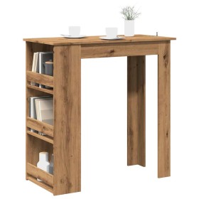 Mesa bar con estante almacenaje roble artisan 102x50x103,5 cm by , Kitchen and dining tables - Ref: Foro24-856763, Price: 93,...