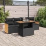 Set sofás jardín y cojines 5 pzas ratán sintético acacia negro by , Garden sets - Ref: Foro24-3327653, Price: 373,19 €, Disco...