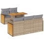 Set sofás jardín y cojines 6 pzas ratán sintético acacia beige de , Conjuntos de jardín - Ref: Foro24-3327664, Precio: 559,09...