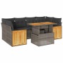 Set sofás jardín y cojines 7 pzas ratán sintético acacia gris by , Garden sets - Ref: Foro24-3327679, Price: 545,33 €, Discou...