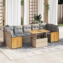 Set sofás jardín y cojines 8 pzas ratán sintético acacia beige by , Garden sets - Ref: Foro24-3327685, Price: 636,65 €, Disco...