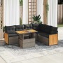 Set sofás jardín y cojines 7 pzas ratán sintético acacia gris by , Garden sets - Ref: Foro24-3327721, Price: 528,85 €, Discou...