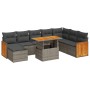 Set sofás jardín y cojines 7 pzas ratán sintético acacia gris von , Gartensets - Ref: Foro24-3327749, Preis: 617,10 €, Rabatt: %