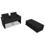 Set de muebles de jardín 3 pzas y cojines ratán sintético negro de vidaXL, Conjuntos de jardín - Ref: Foro24-313129, Precio: ...