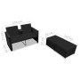 3-piece garden furniture set and black synthetic rattan cushions by vidaXL, Garden sets - Ref: Foro24-313129, Price: 247,65 €...