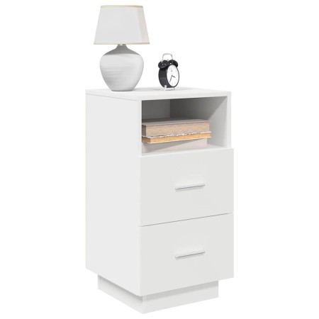 Mesilla de noche con 2 cajones blanca 36x36x68 cm by , Nightstands - Ref: Foro24-858578, Price: 66,70 €, Discount: %