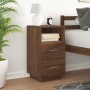 Mesilla de noche con 2 cajones roble marrón 36x36x68 cm by , Nightstands - Ref: Foro24-858590, Price: 66,70 €, Discount: %