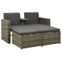 Set de muebles de jardín 3 pzas y cojines ratán sintético gris de vidaXL, Conjuntos de jardín - Ref: Foro24-313128, Precio: 2...