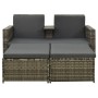 Set de muebles de jardín 3 pzas y cojines ratán sintético gris de vidaXL, Conjuntos de jardín - Ref: Foro24-313128, Precio: 2...