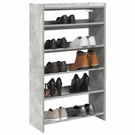 Mueble zapatero madera contrachapada gris hormigón 60x25x100 cm de , Zapateros y organizadores de calzado - Ref: Foro24-85987...