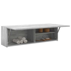 Armario de pared baño madera ingeniería gris sonoma 100x25x30cm de , Tocadores de baño - Ref: Foro24-860099, Precio: 59,79 €,...